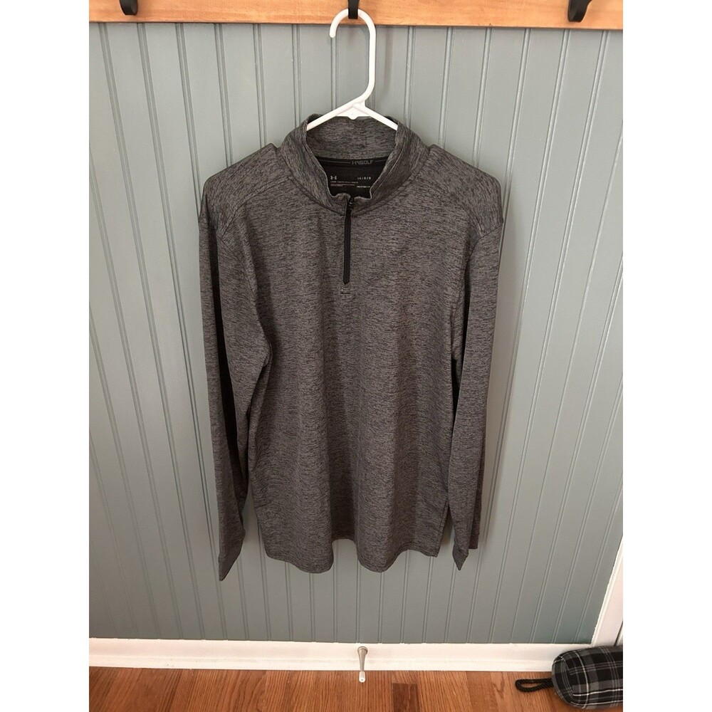 Under Armour Sweater Mens Large HeatGear Loose Fit 1/4 Zip Pullover Golf Adult